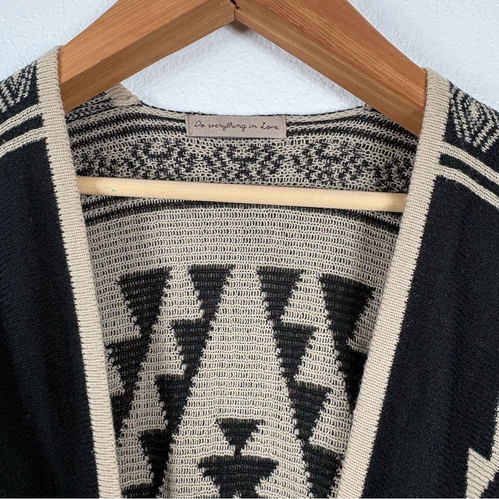 Do Everything in Love Black Aztec Poncho - Picture 5 of 6